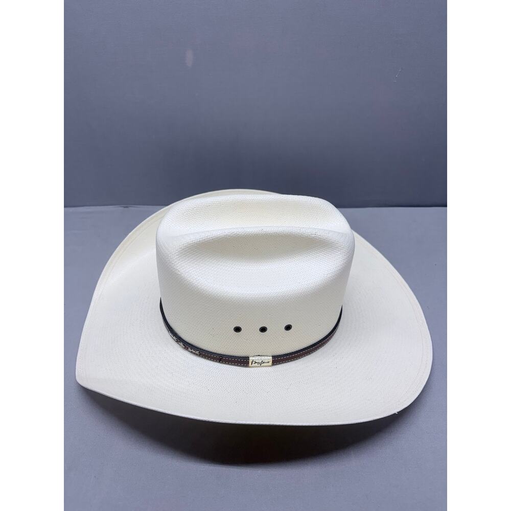 Resistol George Strait 10X Shantung Panama Straw Cowboy Hat 7 1/2 With Box - Picture 7 of 11